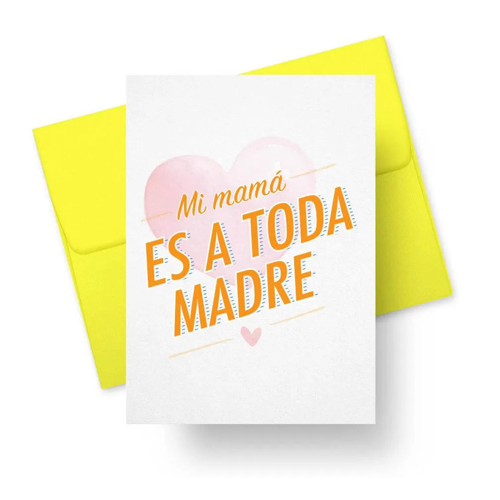 A Spanish greeting card with heart illustrations and text that says