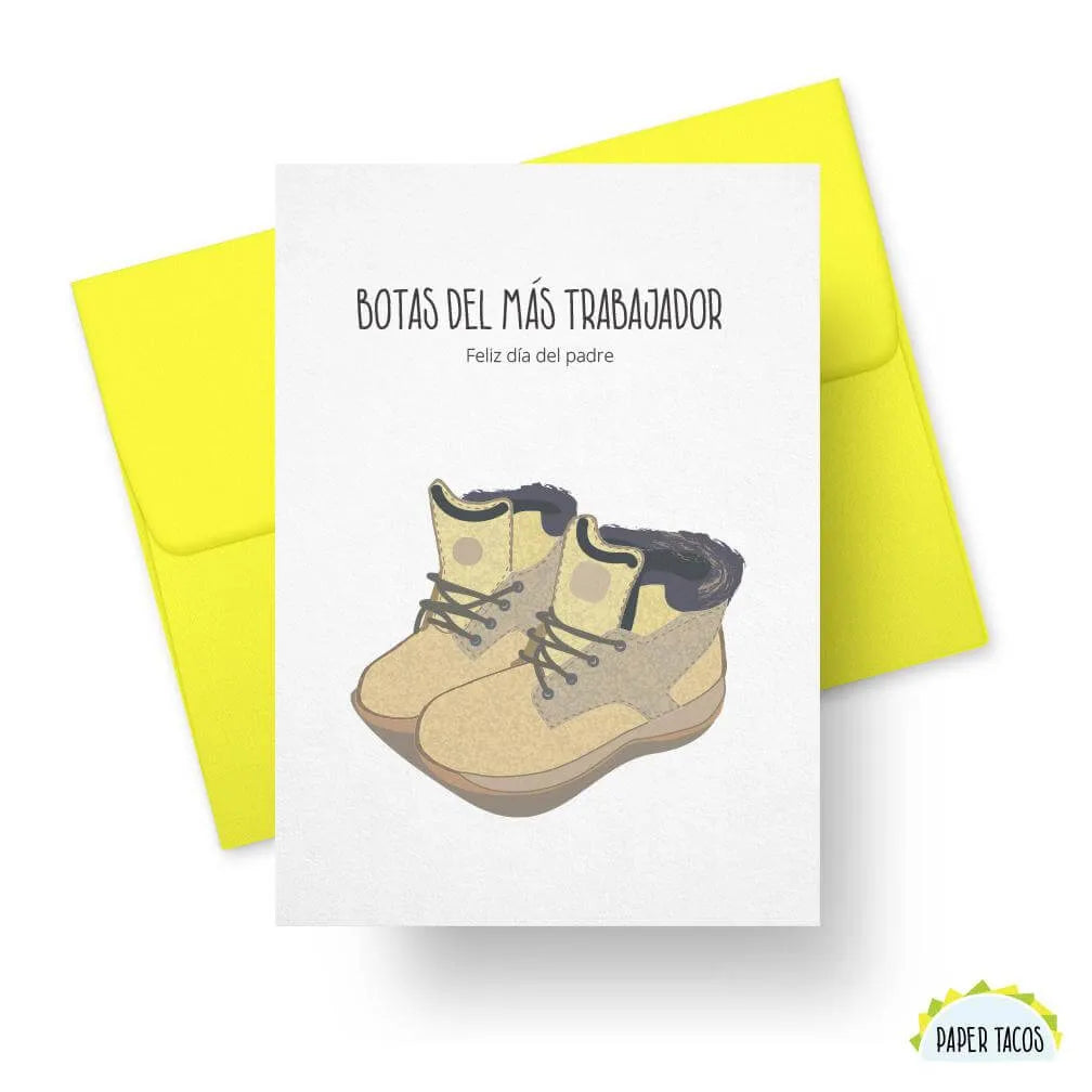 Botas Del Más Trabajador - Spanish fathers day card