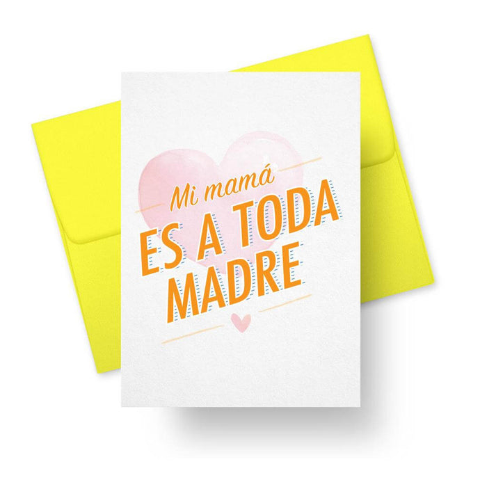 A Spanish greeting card with heart illustrations and text that says 