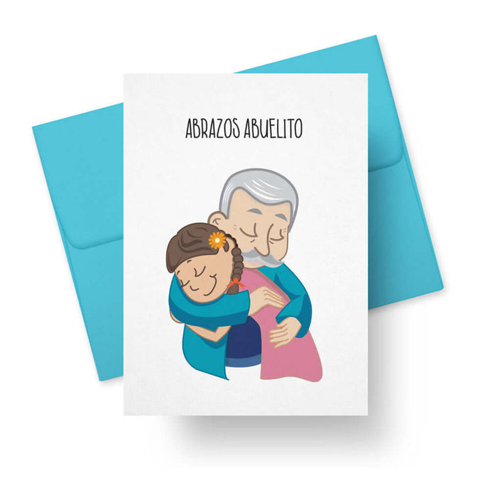 Abrazos Abuelito (Girl) - Spanish fathers day card