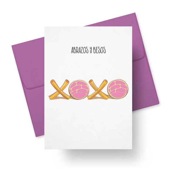 Abrazos y Besos - Churros & Conchas XOXO Love Card