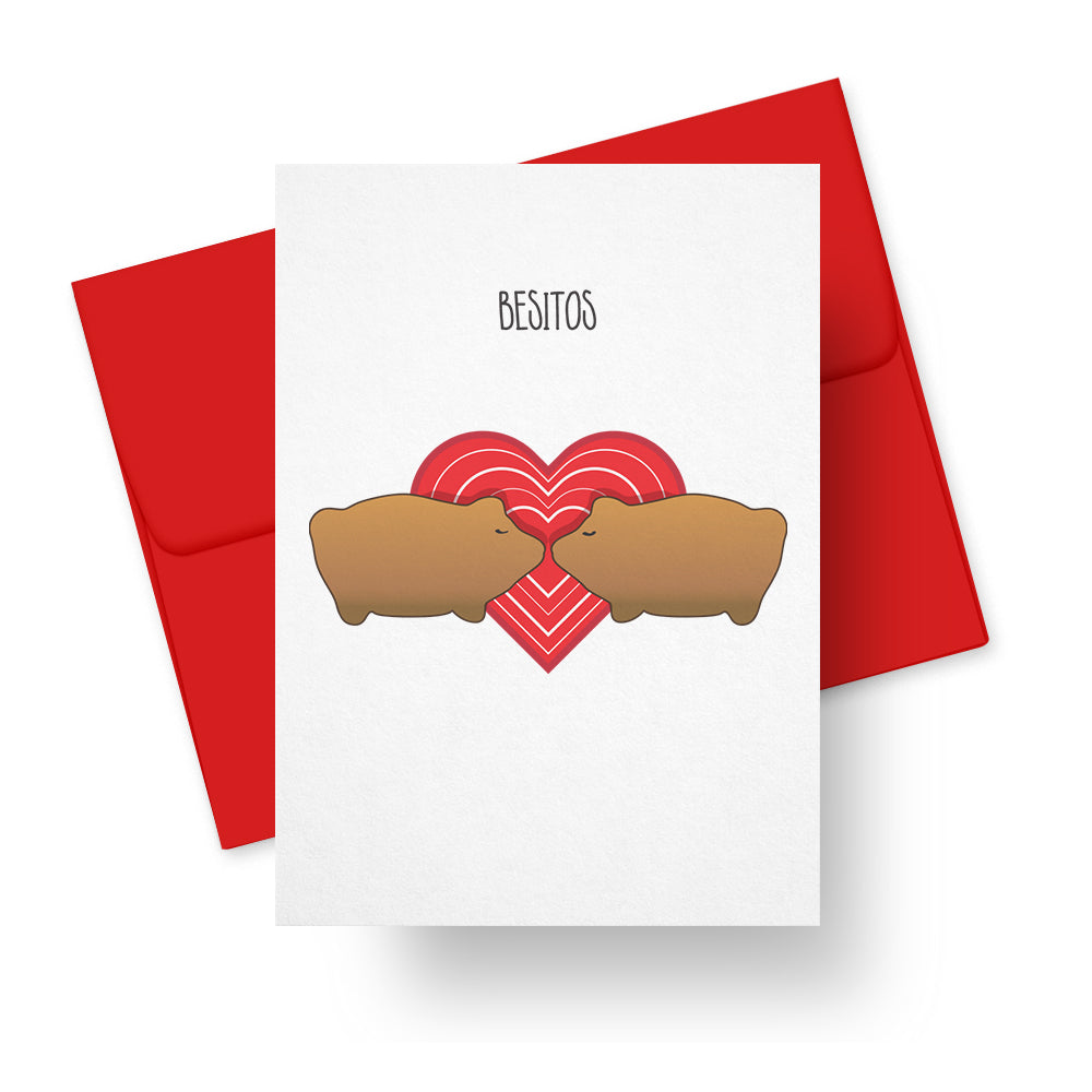 Besitos Puerquitos - Sweet & Nostalgic Love Greeting Card