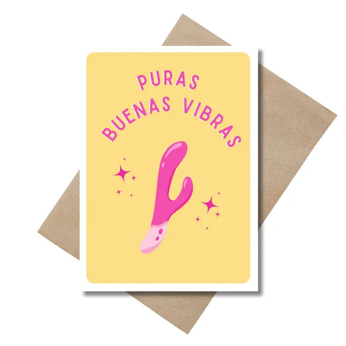 Puras buenas vibras (Good vibes only) - Spanish greeting card