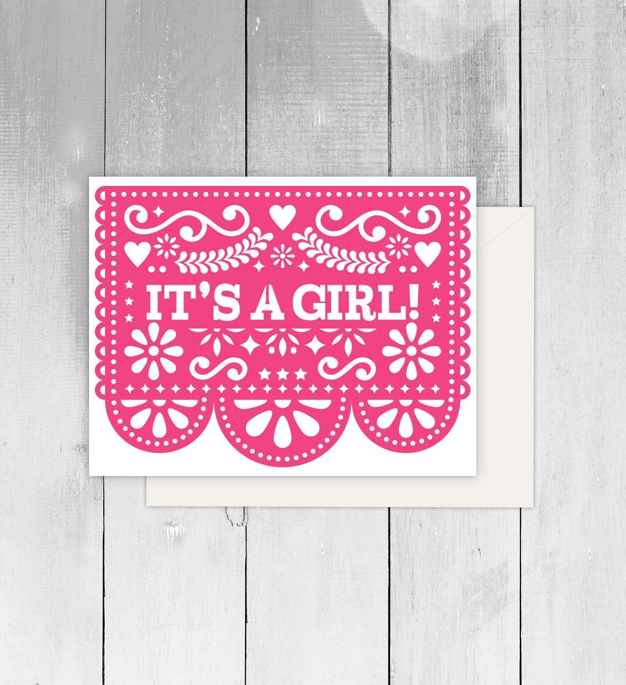 It's A Girl Papel Picado All Is Ok Spanish Greeting Card